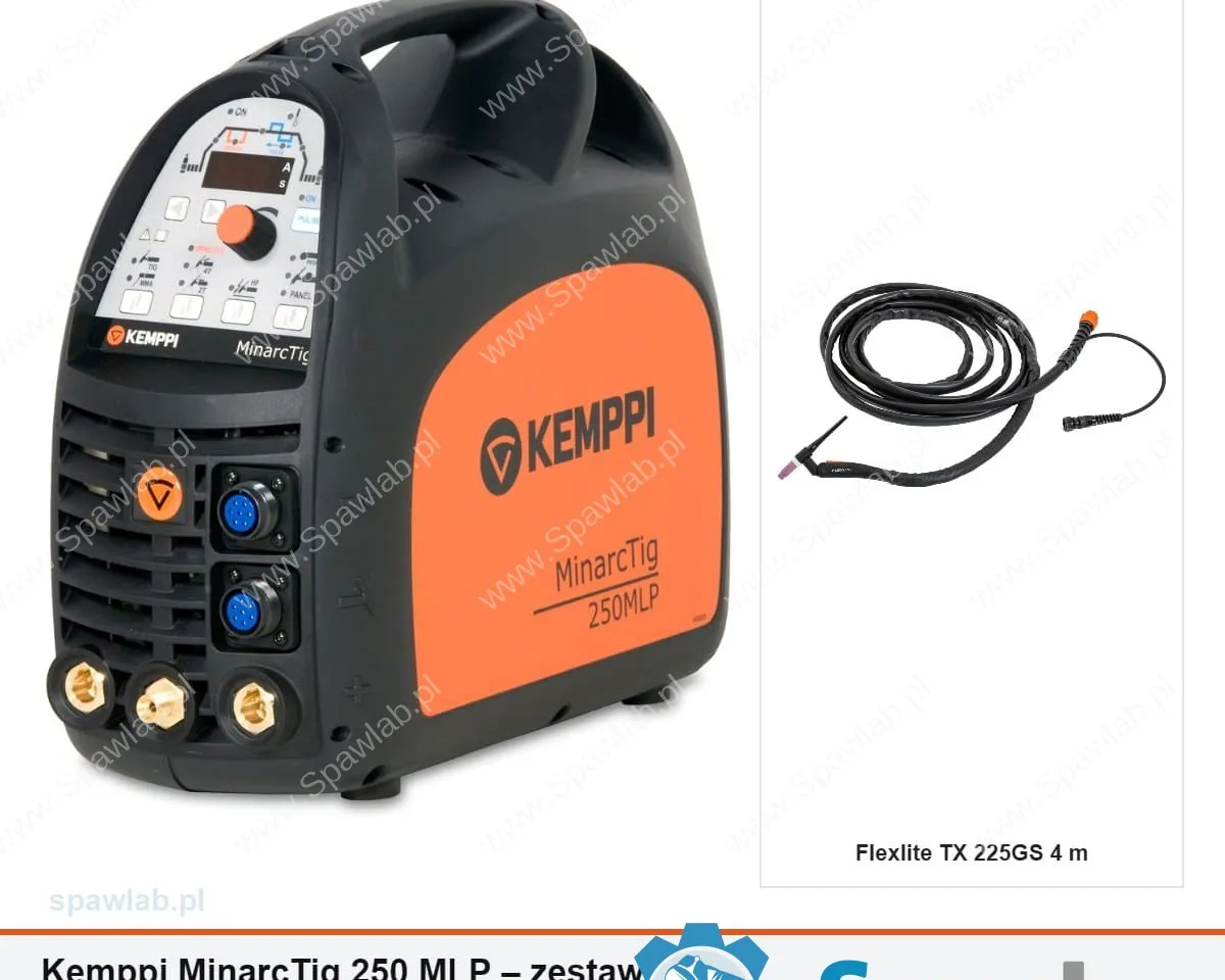 Kemppi MinarcTig 250 MLP, chłodzony gazem, uchwyt TX 225GS 4 m