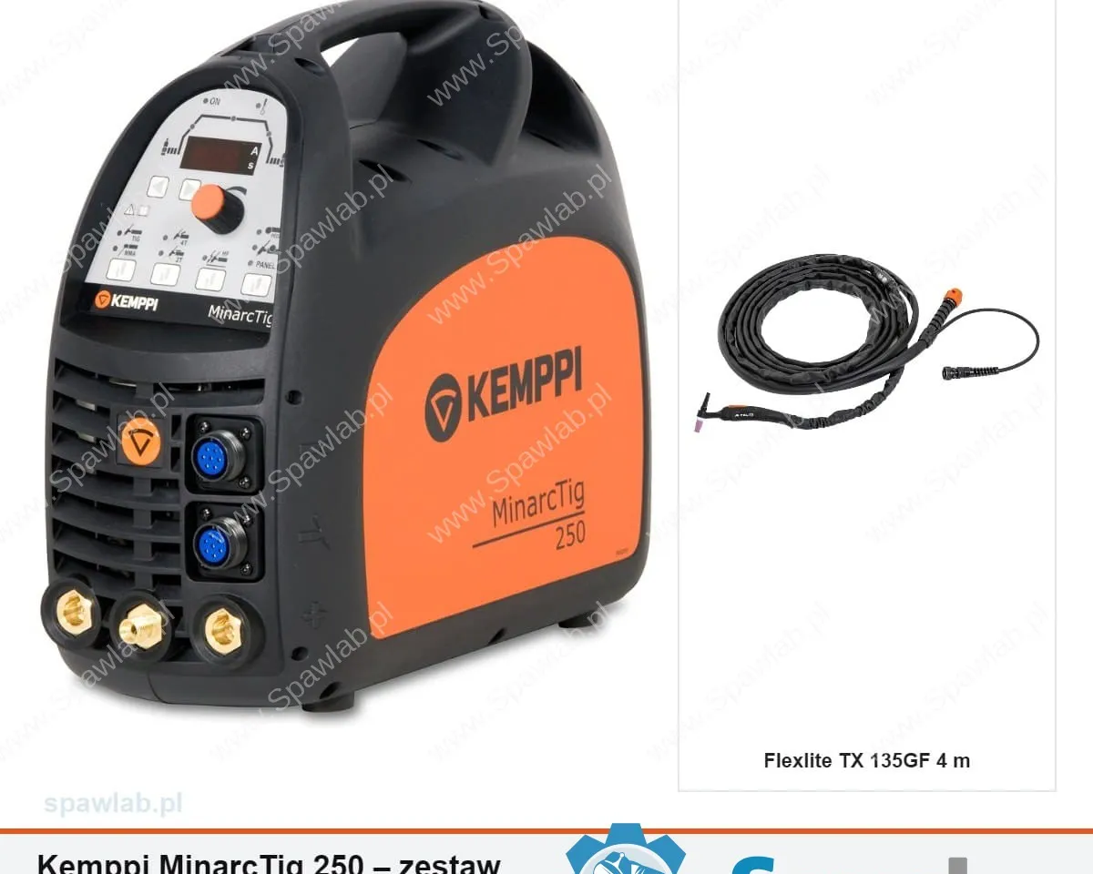 Kemppi MinarcTig 250, chłodzony gazem, uchwyt TX 135GF 4 m