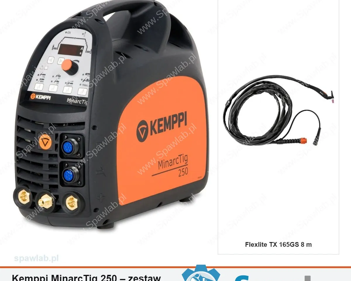 Kemppi MinarcTig 250, chłodzony gazem, uchwyt TX 165GS 8 m