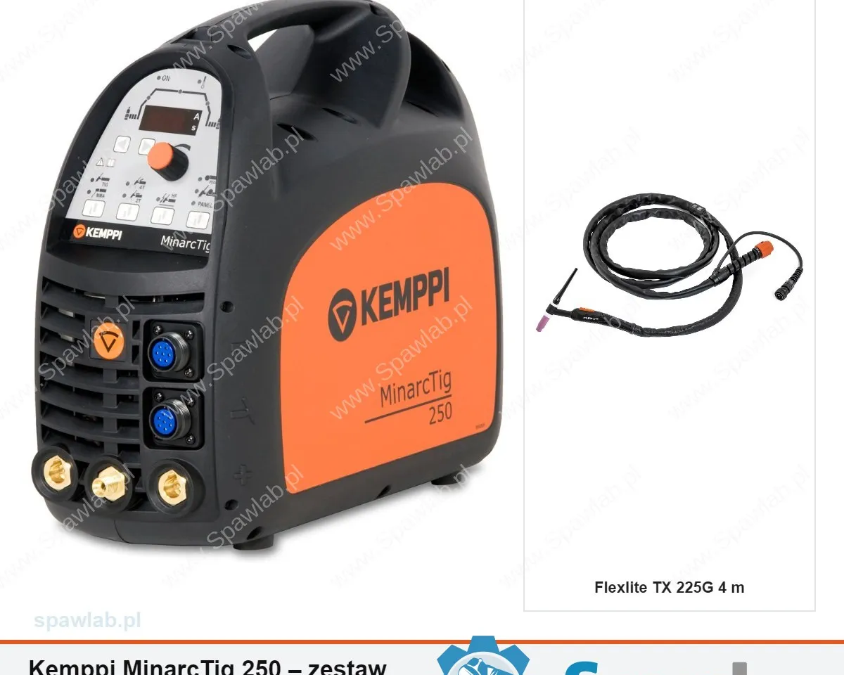 Kemppi MinarcTig 250, chłodzony gazem, uchwyt TX 225G 4 m