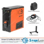 Kemppi X3 FastMig Syn 420 W, chłodzony cieczą, podajnik HD300 Rotameter, przewód 5 m