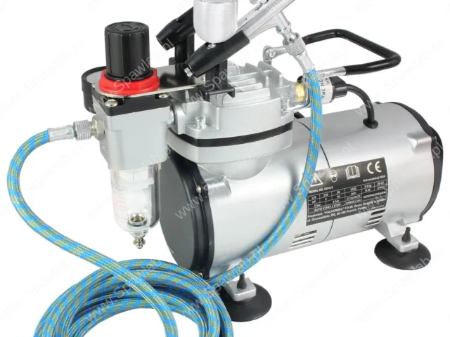 Kompresor MINI zestaw + aerograf-BD130 0.3 mm + wąż 3 mb