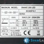 Magnum Spawarka inwertorowa Snake 200 LED IGBT U i SNA 200LD, zdjęcie 6