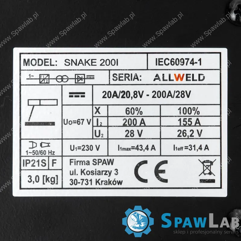Magnum Spawarka inwertorowa SNAKE 200I ALU BOX U I SNA200IAL, zdjęcie 5