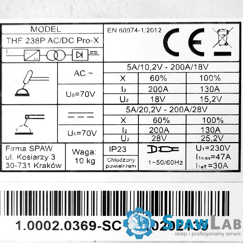 Magnum Spawarka inwertorowa THF 238P AC/DC PRO-X U I THF238P LCD, zdjęcie 7