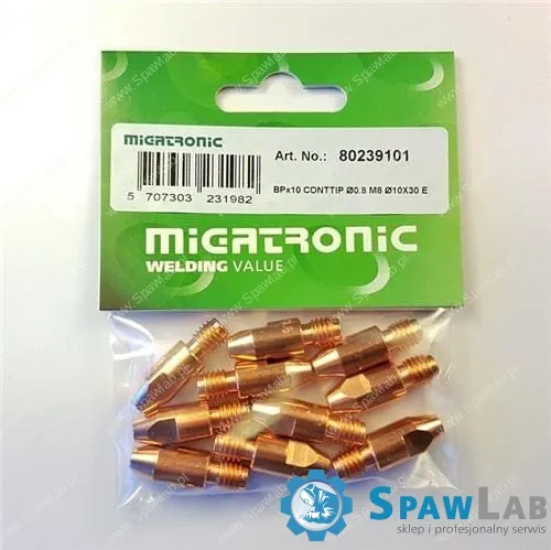 Migatronic Końcówka prądowa Ø0.8 M8 Ø10×30 E