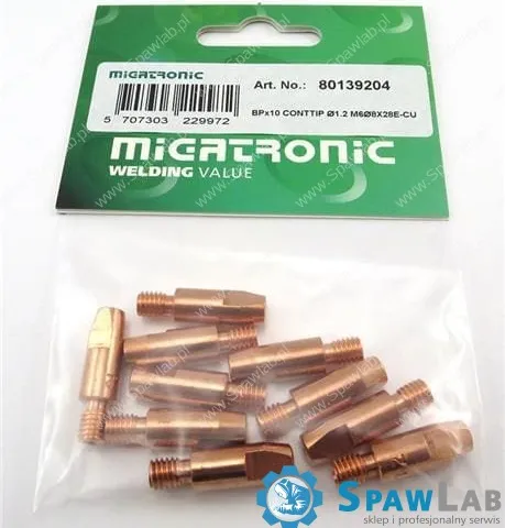 Migatronic Końcówki prądowe M6 Ø1.2x28mm E-Cu (10 szt.)