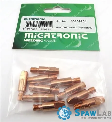 Migatronic Końcówki prądowe M6 Ø1.2x28mm E-Cu (10 szt.)
