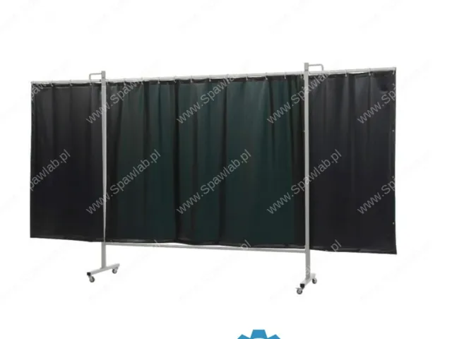 Migatronic Mobilna Kurtyna spawalnicza 215 x 80 x 80 cm z zielonymi paskami
