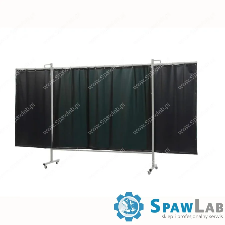 Migatronic Mobilna Kurtyna spawalnicza 215 x 80 x 80 cm z zielonymi paskami