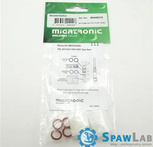 Migatronic Zestaw Pyrex z soczewką gazową do palnika TIG 101/301