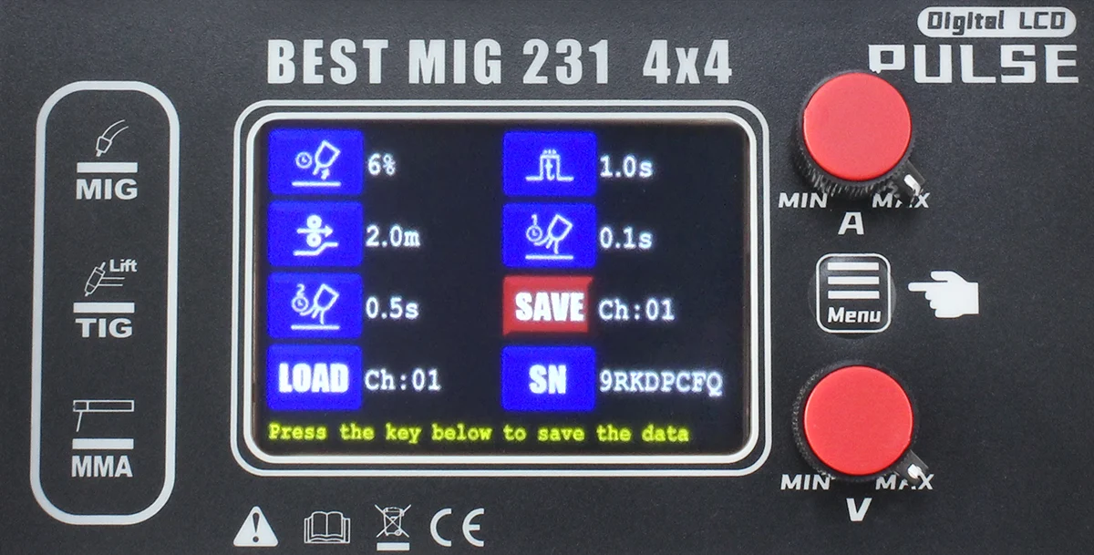 Półautomat spawalniczy 3w1 BEST MIG 231 4x4 MIG/MAG / PULS / PODWÓJNY PULS / MMA Welder Fantasy 230V, zdjęcie 4