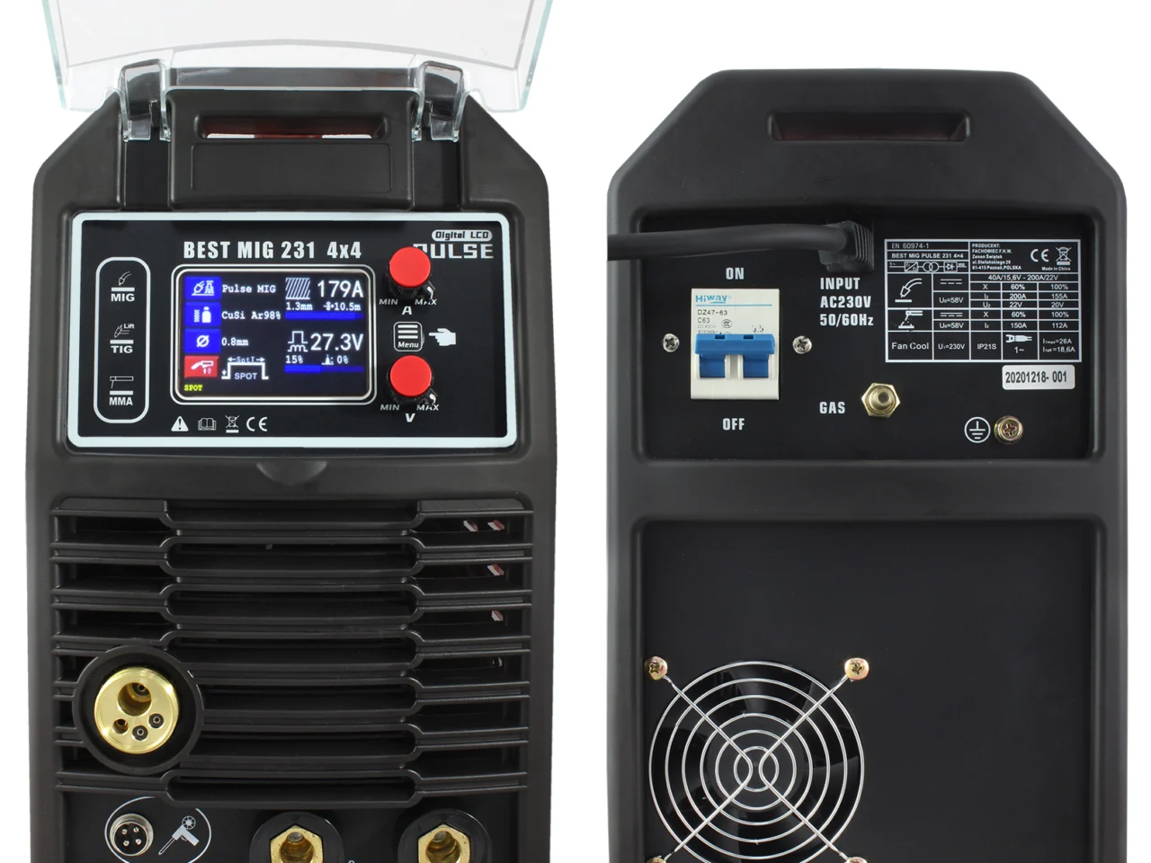 Półautomat spawalniczy 3w1 BEST MIG 231 4x4 MIG/MAG / PULS / PODWÓJNY PULS / MMA Welder Fantasy 230V, zdjęcie 5