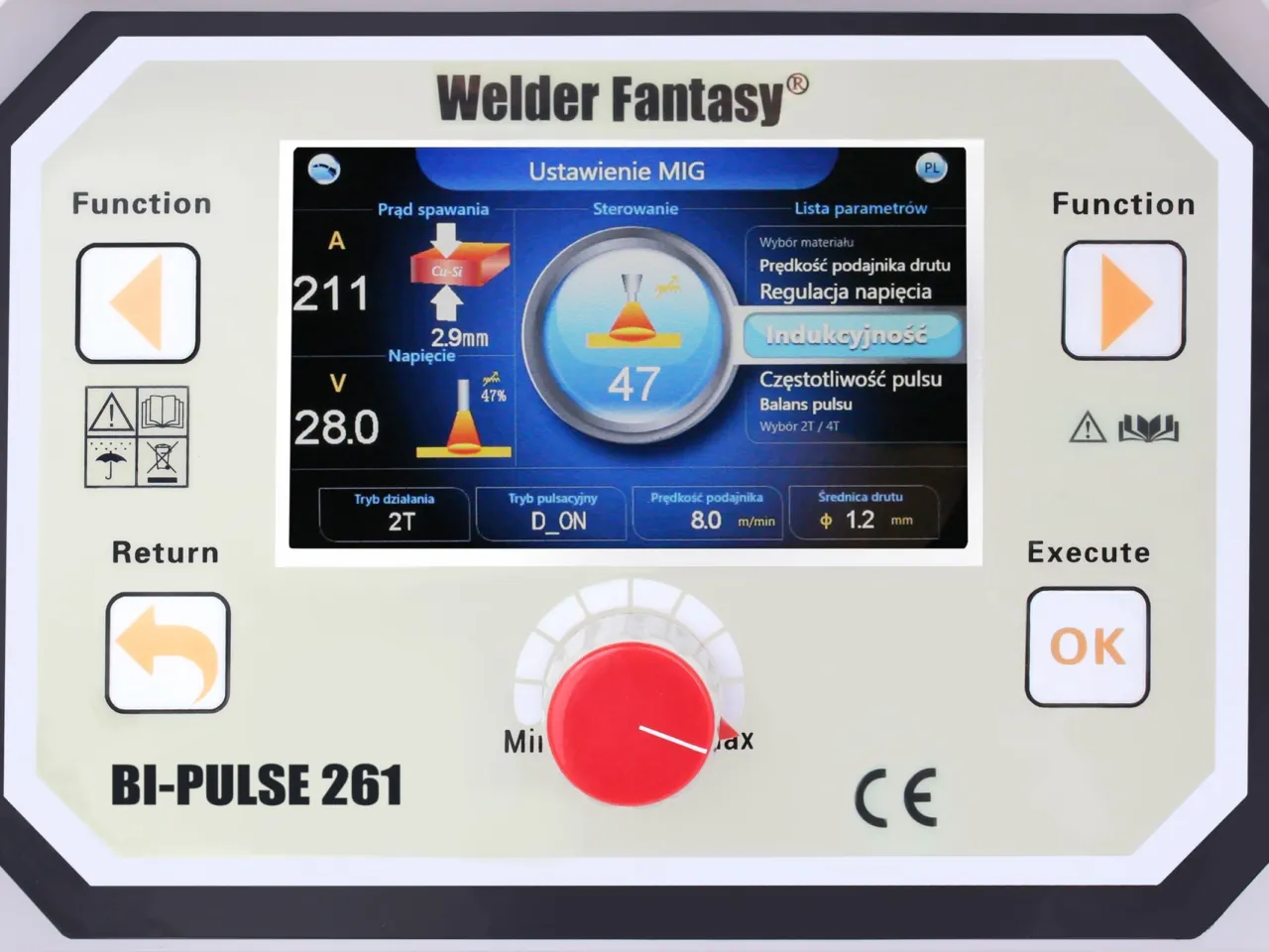 Półautomat spawalniczy 3w1 Perfect BI-Pulse 261 4×4 MIG/MAG/synergia/puls/podwójny puls/lutospawanie/MMA Welder Fantasy 400V HOT, zdjęcie 4