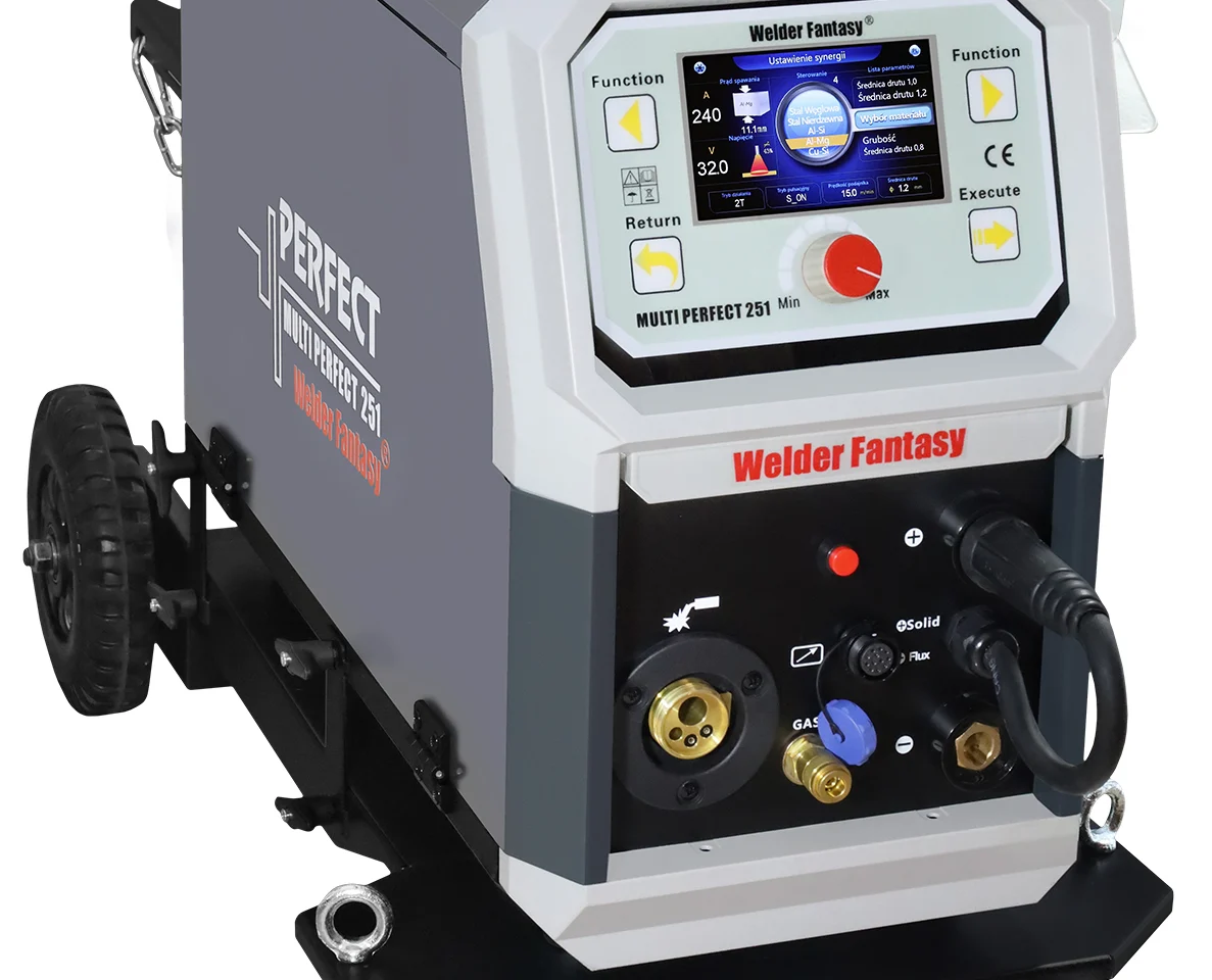 Półautomat spawalniczy 4w1 MULTI PERFECT BI-PULSE 251 4X4 MIG/MAG/PULS/PODWÓJNY PULS/FCAW/MMA/TIG AC/DC HF Welder Fantasy 230V