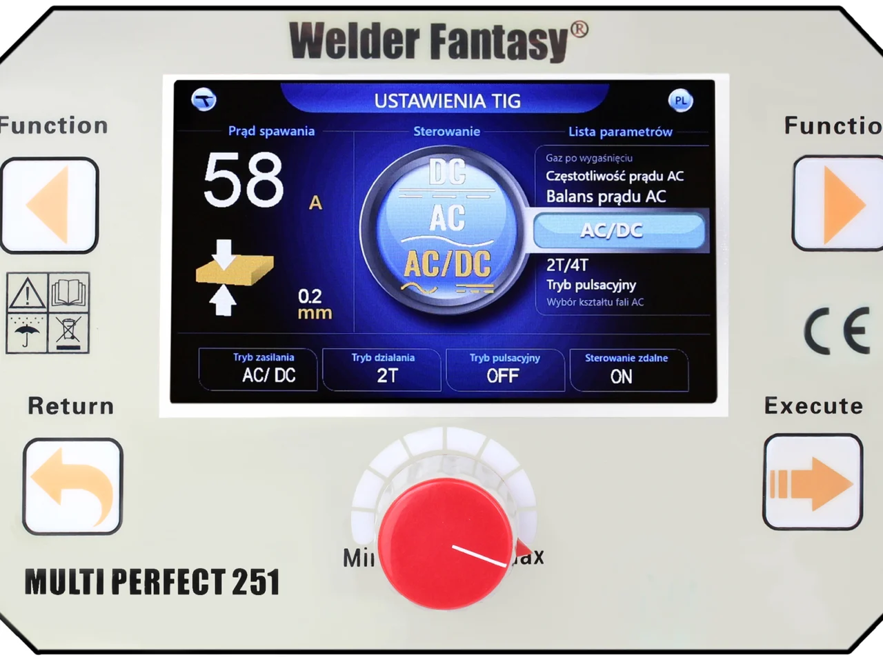 Półautomat spawalniczy 4w1 MULTI PERFECT BI-PULSE 251 4X4 MIG/MAG/PULS/PODWÓJNY PULS/FCAW/MMA/TIG AC/DC HF Welder Fantasy 230V, zdjęcie 3