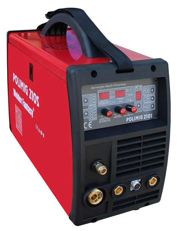 Półautomat spawalniczy inwerterowy 3w1 POLIMIG 210 MIG/MAG TIG MMA Welder Fantasy + komplet uchwytów 230V
