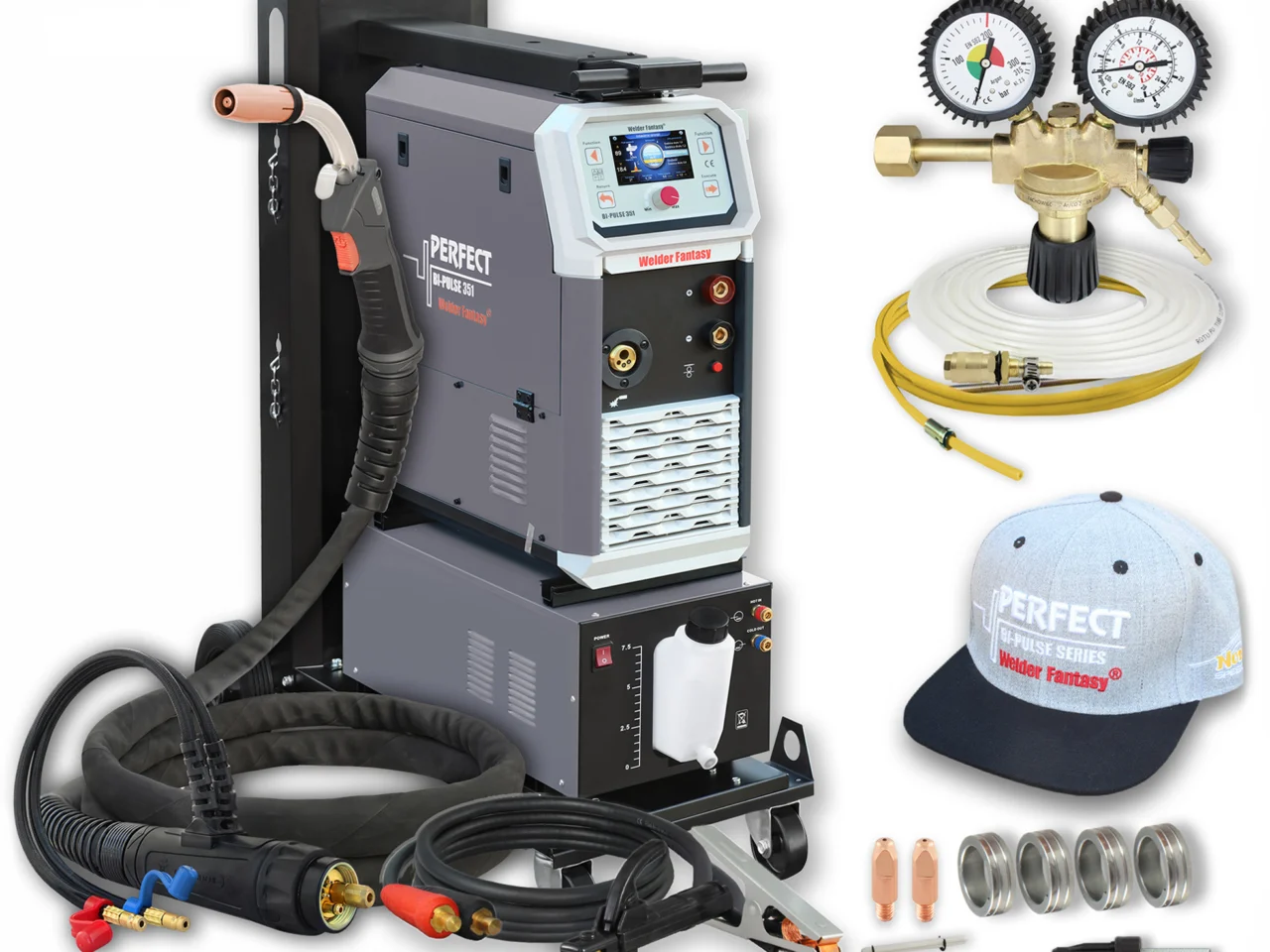 Półautomat Spawalniczy PERFECT BI-PULSE 351 TOWER MIG z reduktorem 113 + chłodnica +uchwyt 4001W 3M, zdjęcie 3