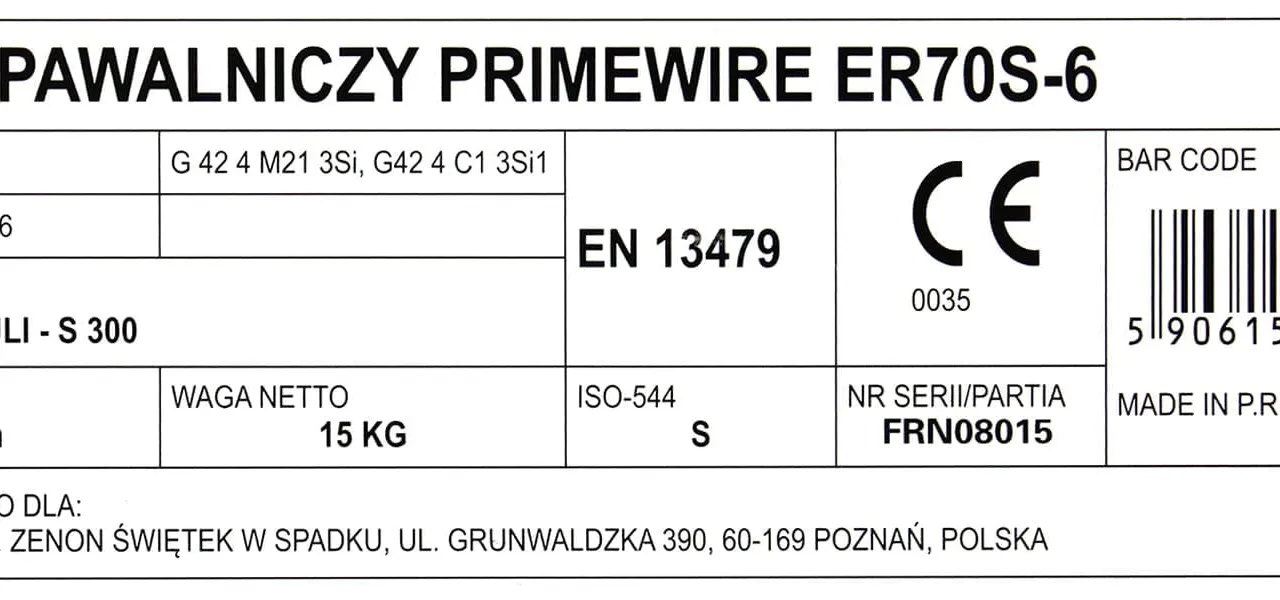 PrimeWire MAG drut spawalniczy ER70S-6 G3Si1 SG2 0.8mm 15kg S300 szpula plastykowa., zdjęcie 5