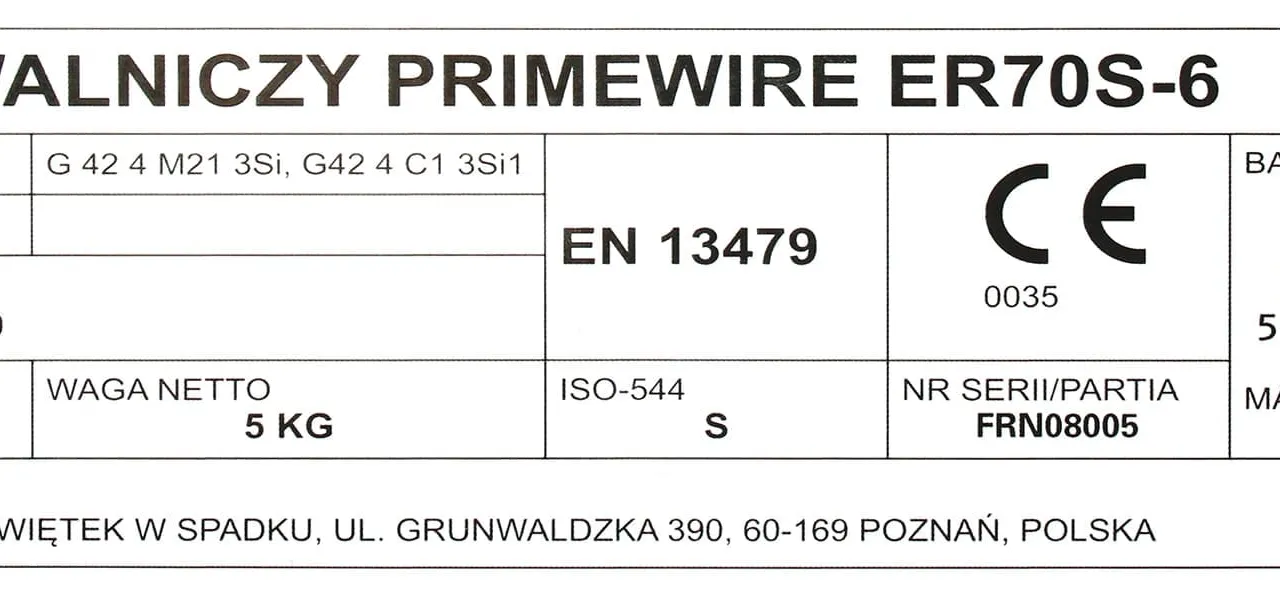 PrimeWire MAG drut spawalniczy ER70S-6 G3Si1 SG2 0.8mm 5kg S200 szpula plastykowa., zdjęcie 5
