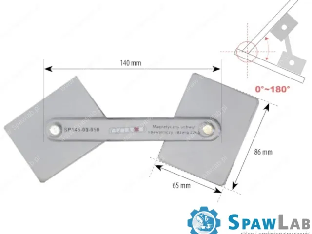 Spartus Magnetyczny uchwyt spawalniczy - regulowany kąt udźwig 22kg