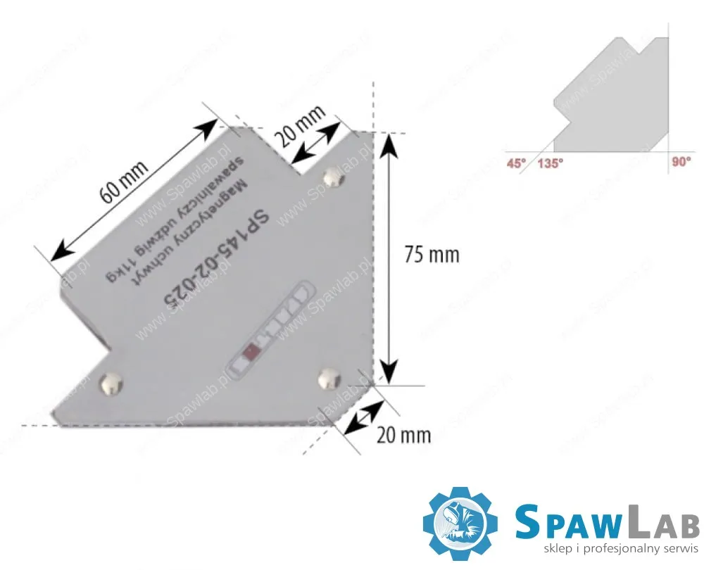 Spartus Magnetyczny uchwyt spawalniczy strzałka udźwig: 11kg