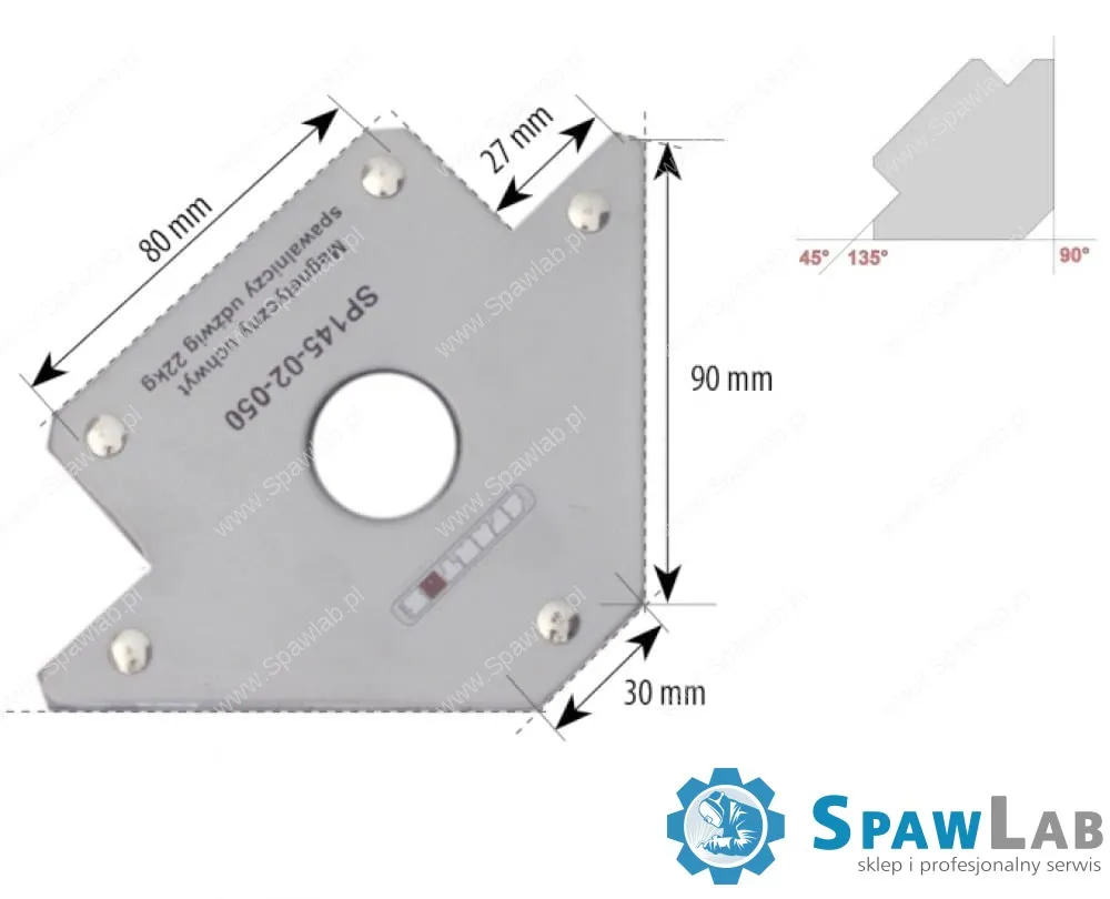 Spartus Magnetyczny uchwyt spawalniczy strzałka udźwig: 22kg