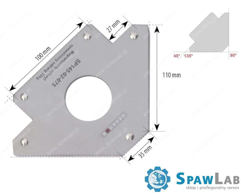 Spartus Magnetyczny uchwyt spawalniczy strzałka udźwig: 33kg