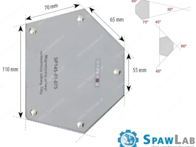 Spartus Magnetyczny uchwyt spawalniczy udźwig: 33kg