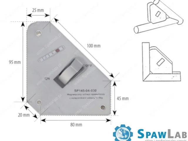 Spartus Magnetyczny uchwyt spawalniczy z wyłącznikiem udźwig: 13,5kg