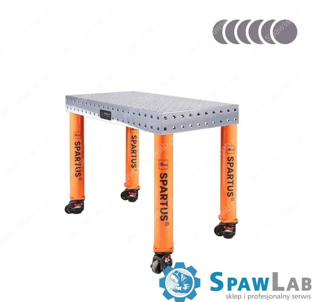 Spartus [Outlet] Stół spawalniczy Spartus Hermes 3D 1000x500x100mm | system D16 | 4 nogi z kółkami L=650mm