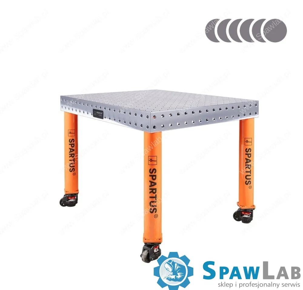 Spartus [Outlet] Stół spawalniczy Spartus Hermes 3D 1000x800x100mm | system D16 | 4 nogi z kółkami L=650mm