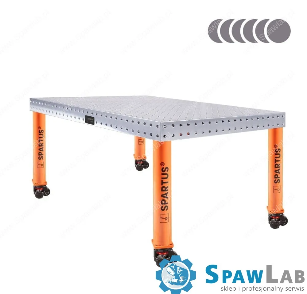 Spartus [Outlet] Stół spawalniczy Spartus Hermes 3D 1500x1000x100mm | system D16 | 4 nogi z kółkami L=650mm