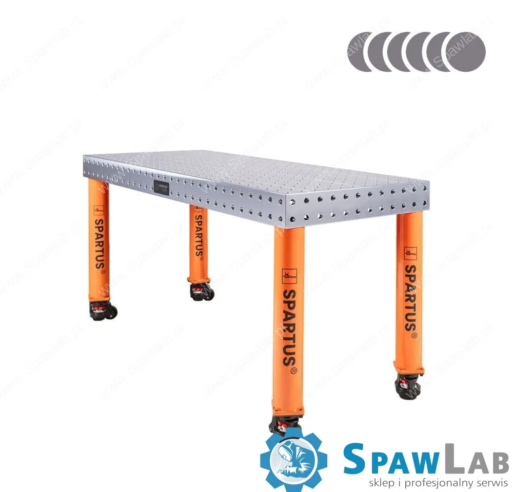 Spartus [Outlet] Stół spawalniczy Spartus Hermes 3D 1500x600x100mm | system D16 | 4 nogi z kółkami L=650mm