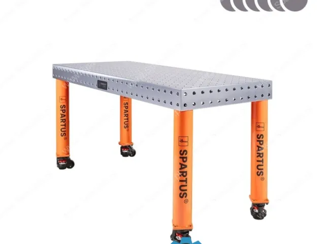 Spartus [Outlet] Stół spawalniczy Spartus Hermes 3D 1500x600x100mm | system D16 | 4 nogi z kółkami L=650mm