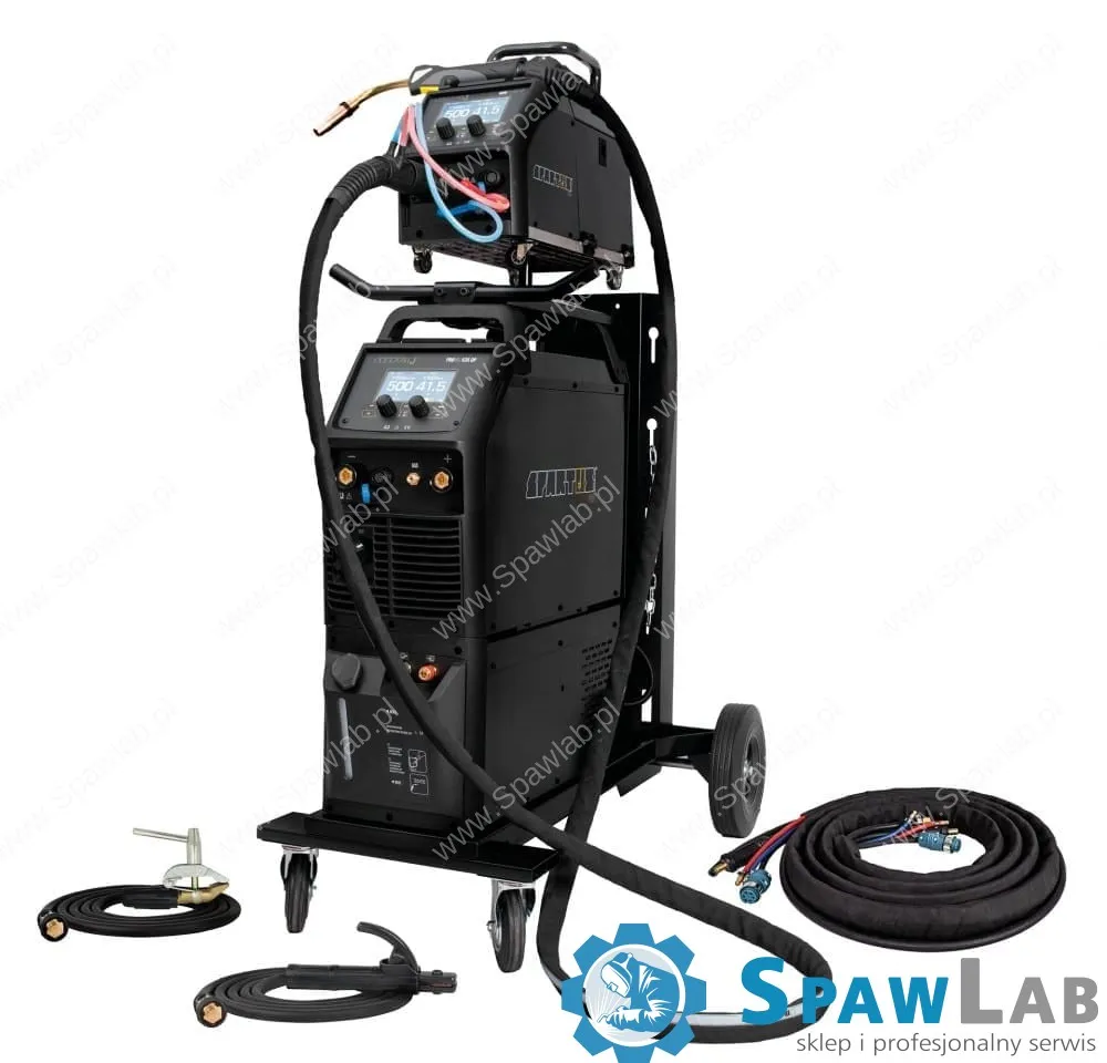 Spartus ProMIG 535 Dual Pulse [źródło, chłodnica, podajnik, przewód zespolony, wózek] pakiet z uchwytem SPP501 - 3m