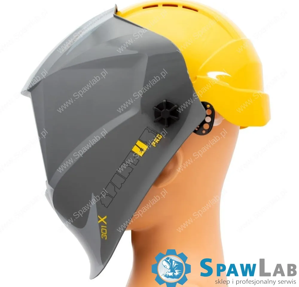 Spartus Przyłbica SPARTUS® Pro 301X (szara) z kaskiem i adapterem
