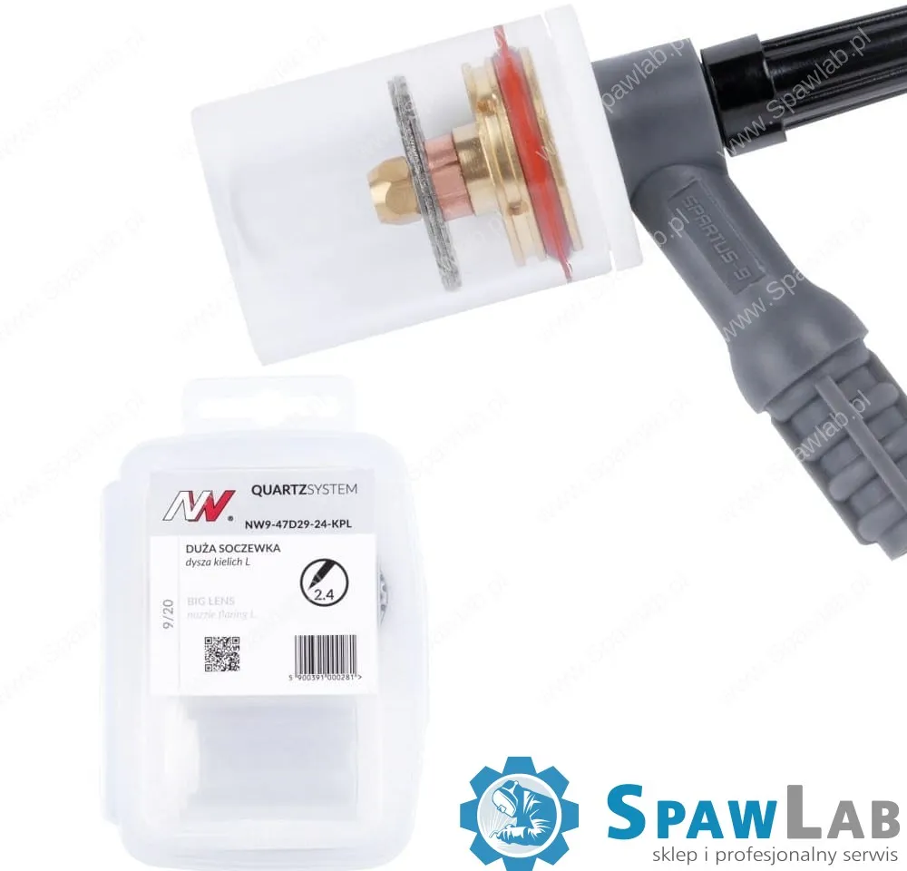 Spartus QUARTZSystem - duża soczewka dysza L, wymienne sitko 9/20 [na elektrodę 2.4mm]