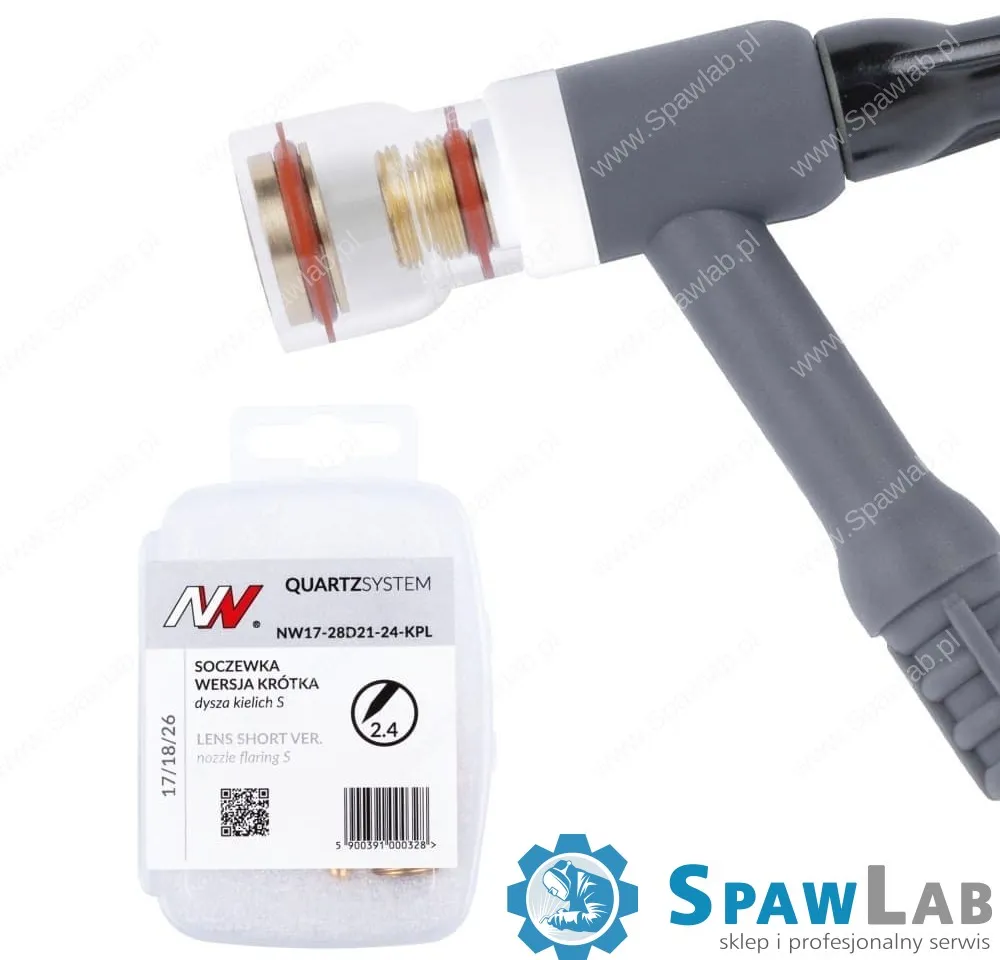 Spartus QUARTZSYSTEM - Soczewka Wer. krótka dysza kielich S 17/18/26 [na elektrodę 2.4mm]