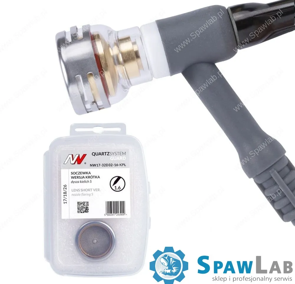 Spartus QUARTZSystem - Soczewka wersja krótka dysza kielich GUARD S #16 [na elektrodę 1.6mm]