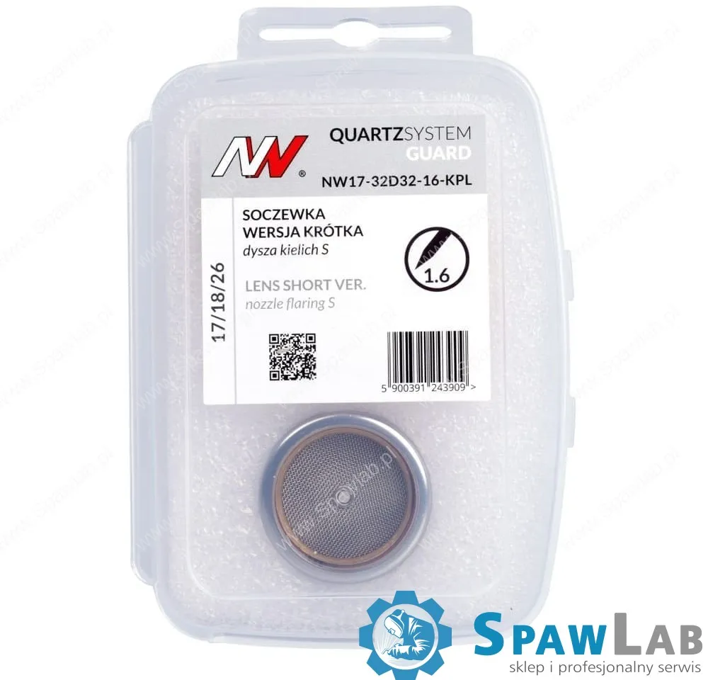 Spartus QUARTZSystem - Soczewka wersja krótka dysza kielich GUARD S #16 [na elektrodę 1.6mm], zdjęcie 5