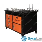 Spartus Stół spawalniczy 1200x750x820mm na kółkach, system D16, z szufladami, szafką i zestawem 62 narzędzi