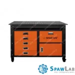 Spartus Stół spawalniczy 1200x750x820mm na kółkach, system D16, z szufladami, szafką i zestawem 62 narzędzi, zdjęcie 4