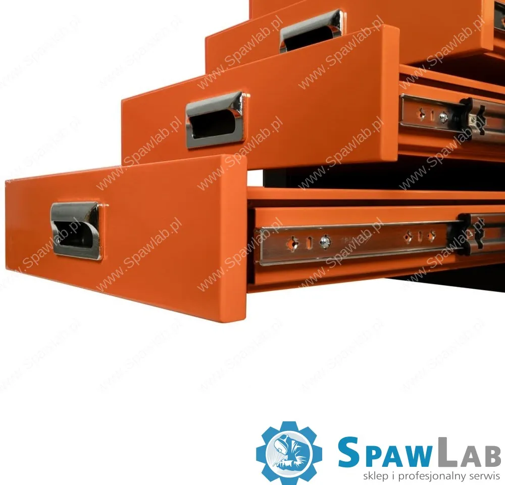 Spartus Stół spawalniczy 1200x750x820mm na kółkach, system D16, z szufladami, szafką i zestawem 62 narzędzi, zdjęcie 5