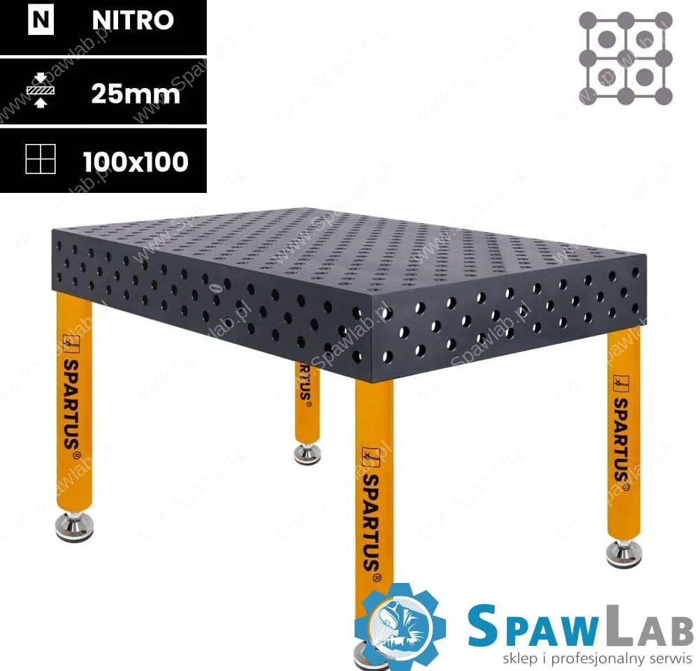 Spartus Stół spawalniczy Spartus Maximus 3D 1500x1000x200mm | diagonalny | D28 | 4 nogi ze stopami L=650mm