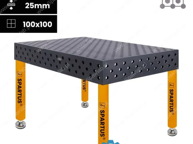 Spartus Stół spawalniczy Spartus Maximus 3D 1500x1000x200mm | diagonalny | D28 | 4 nogi ze stopami L=650mm