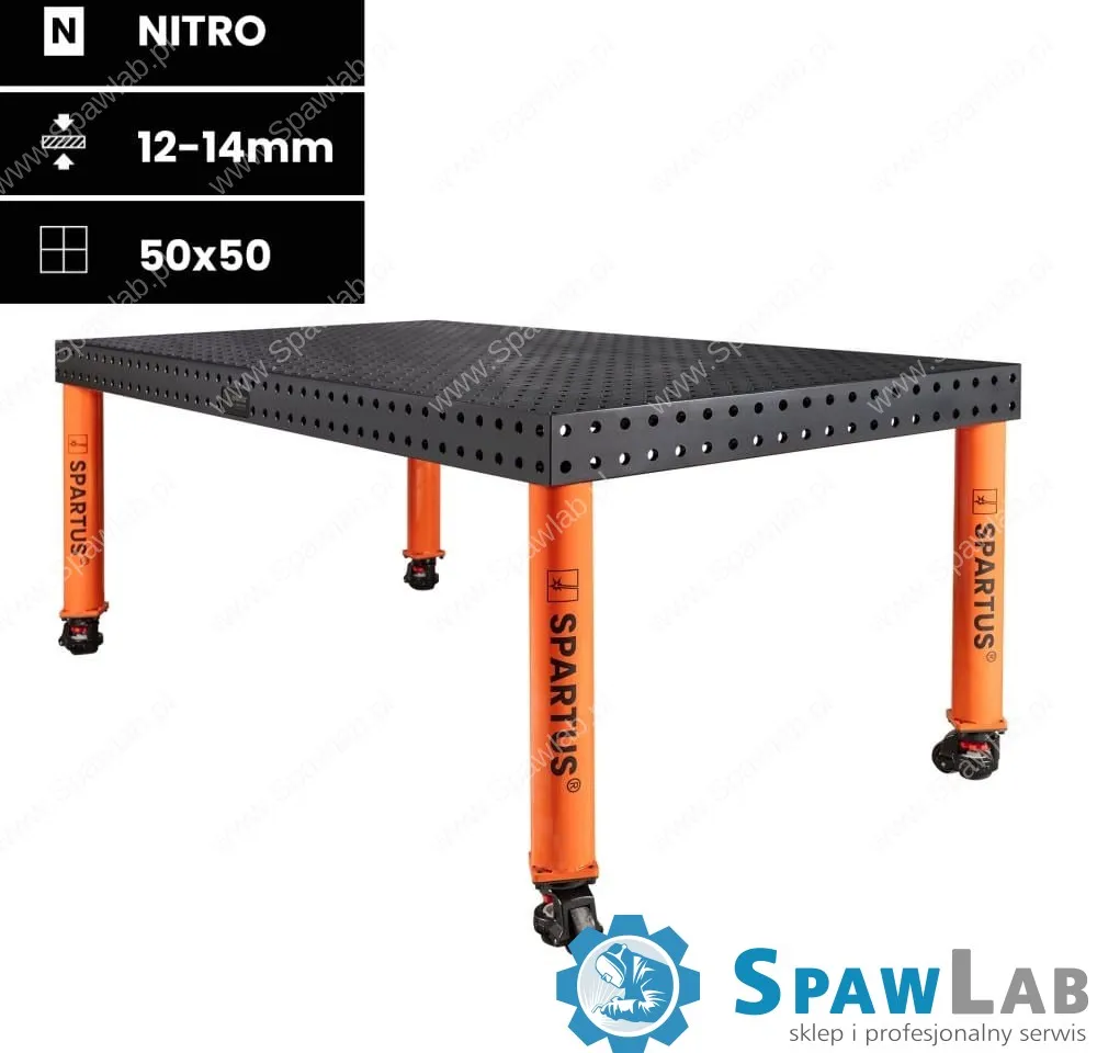 Spartus Stół spawalniczy Spartus Maximus 3D 2000x1000x100mm | system D16 | 4 nogi z kółkami L=650mm