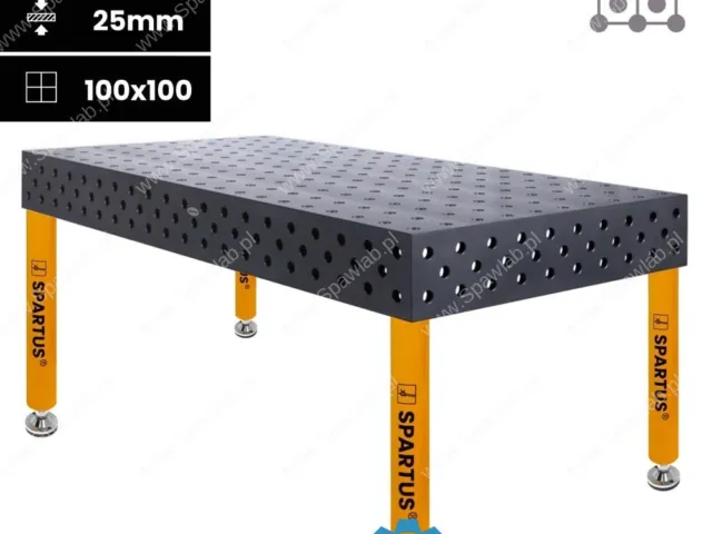 Spartus Stół spawalniczy Spartus Maximus 3D 2000x1000x200mm | diagonalny | D28 | 4 nogi ze stopami L=650mm
