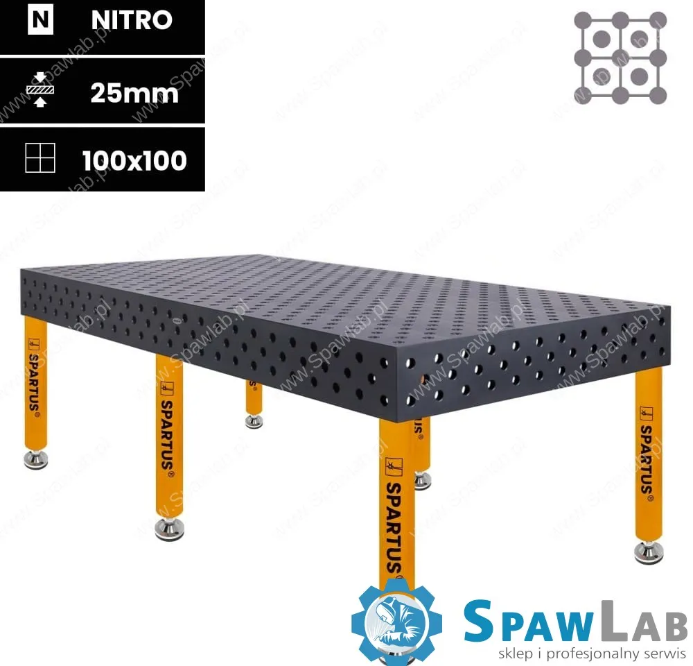 Spartus Stół spawalniczy Spartus Maximus 3D 2400x1200x200mm | diagonalny | D28 | 6 nóg ze stopami L=650mm