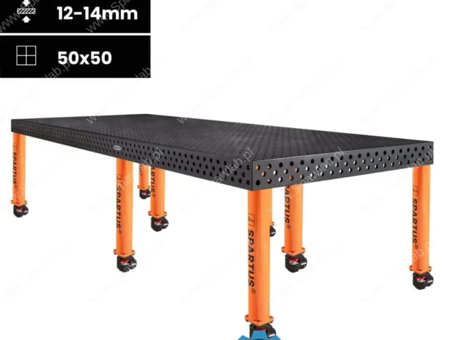 Spartus Stół spawalniczy Spartus Maximus 3D 3000x1500x100mm | system D16 | 8 nóg z kółkami L=650mm